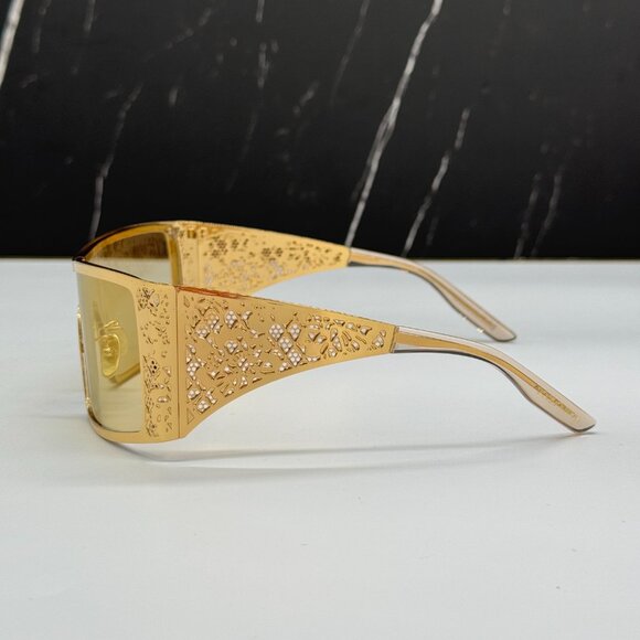 NEW DOLCE&GABBANA DG2317 02/71 GOLD/BLACK SUNGLASSES DG2317 0271 EYEWEAR - Picture 7 of 13